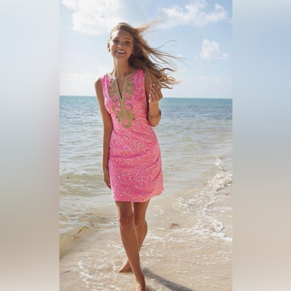 Lilly Pulitzer Janice cosmo pink shift sz 2